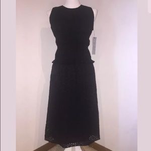 Classiques Entier Smocked Sheath Black Dress Sz 0